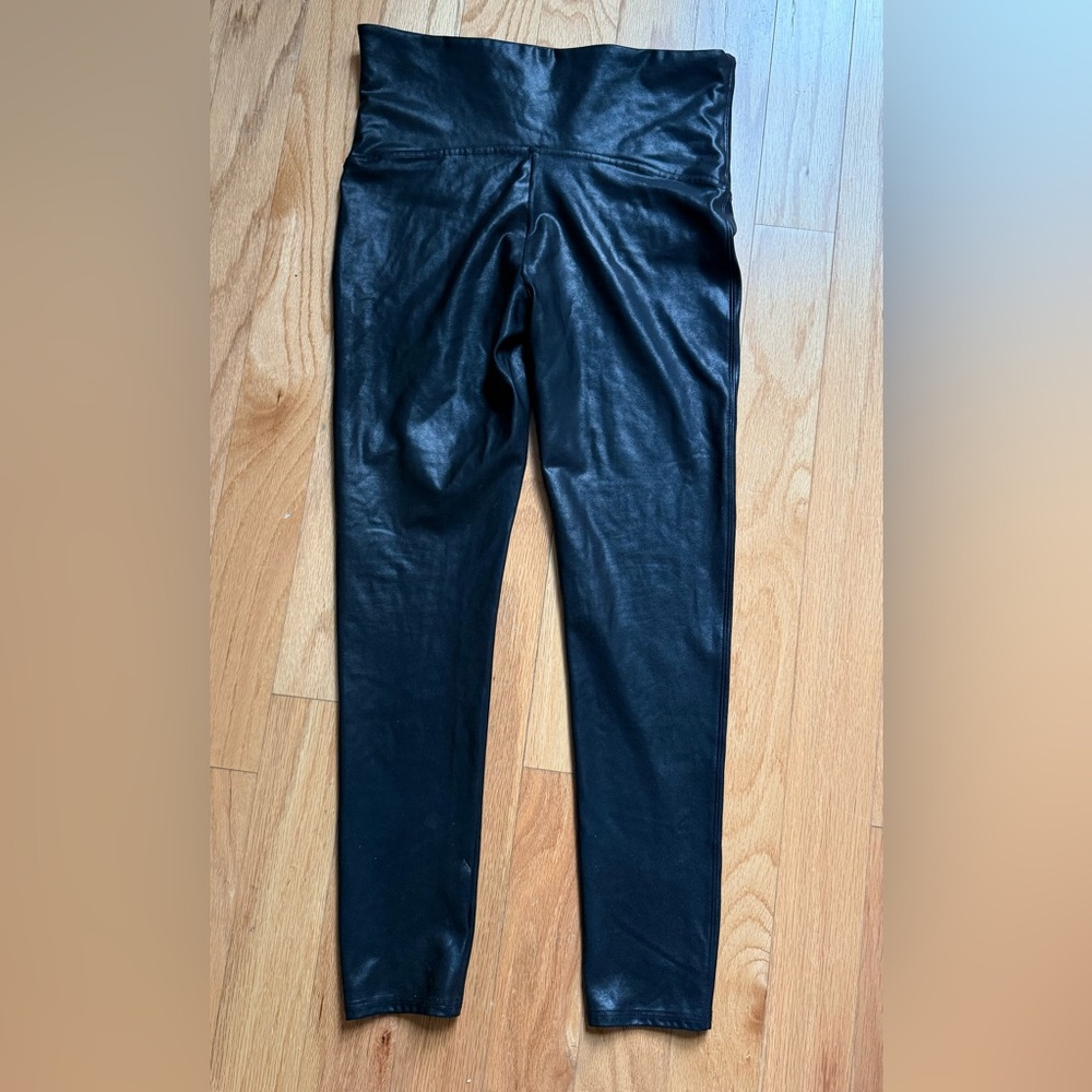 SPANX Black Faux Leather Leggings